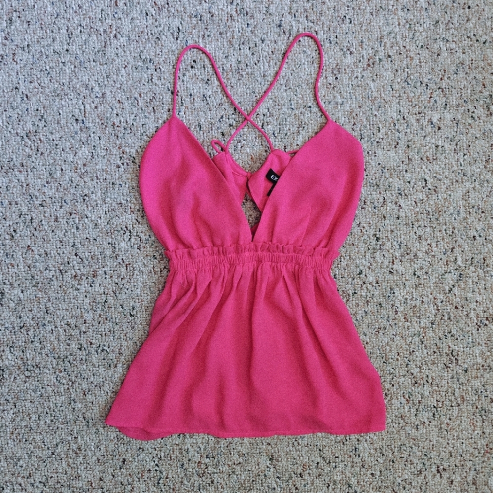 XS Express Pink Babydoll Sleeveless Top